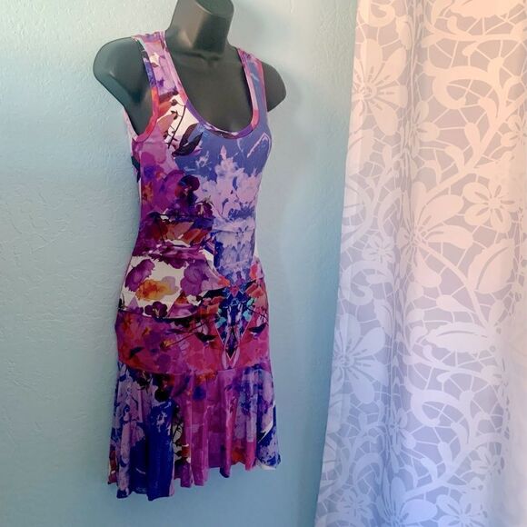 Artelier Nicole Miller Jersey Watercolor Dress Size P - Picture 6 of 13